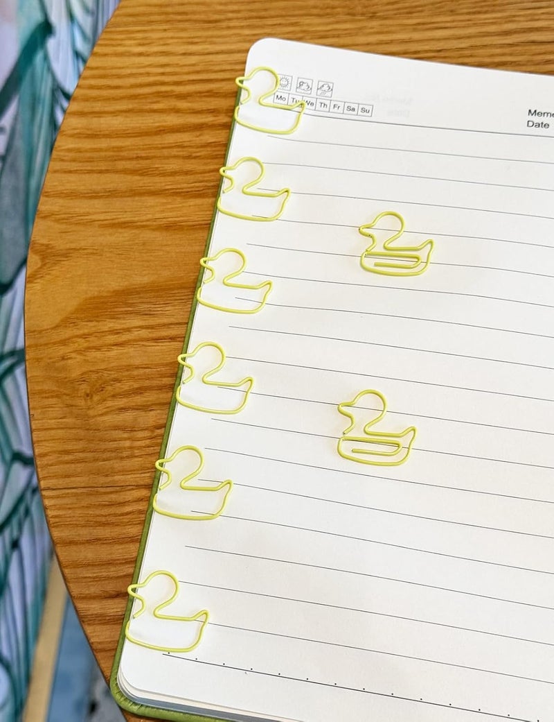 Daxtril Cute Paper Clips, 60PCS Duck Shaped Paper Clips Bookmarks, Small Gifts for Coworkers, Cute School Supplies, Unique Office Supplies Funny Gifts Holder Desk Decor, Christmas Gifts, Yellow - Image 2